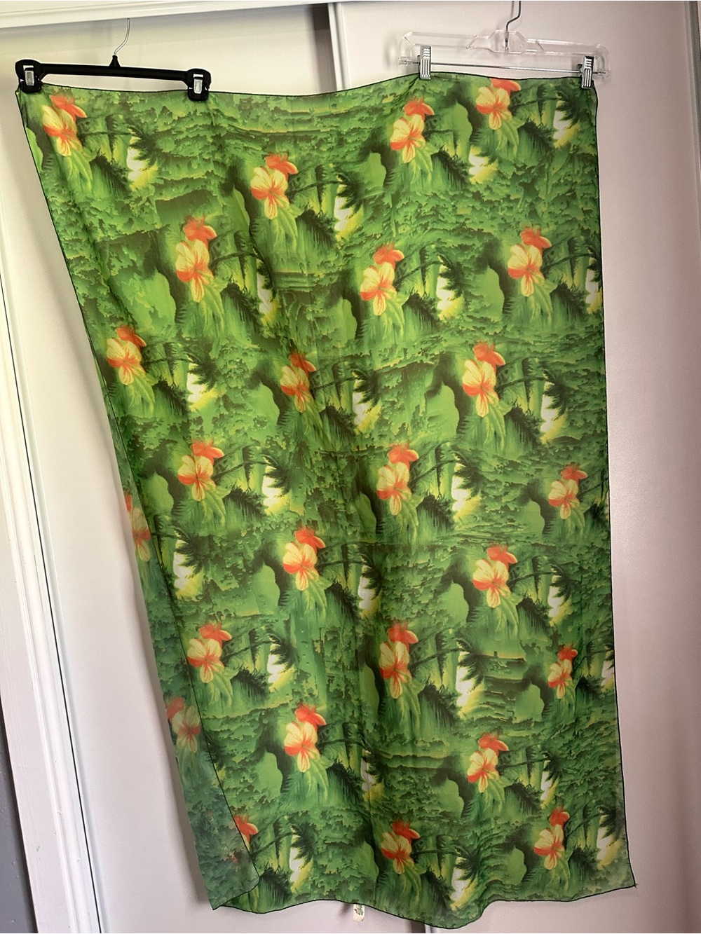 Green Tropical Floral Sarong